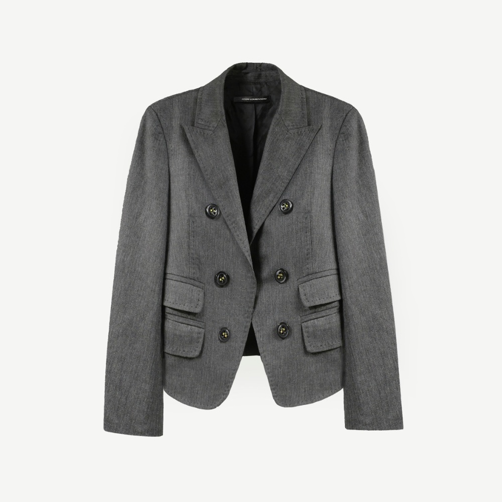 ATOS LOMBARDINI Cropped Wool Blend Jacket Made in Italy Size IT 42 US M